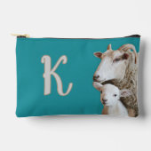 Strickschaf Lamm Monogramm Zubehörtasche (Vorderseite)