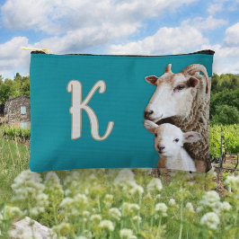 Strickschaf Lamm Monogramm Zubehörtasche