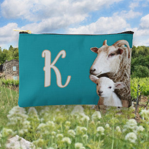 Strickschaf Lamm Monogramm Zubehörtasche