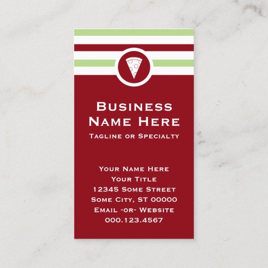 Strickschicke Pizzeria Visitenkarte (Rückseite)