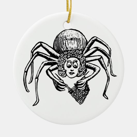 Strickspinne Keramik Ornament (Vorne)