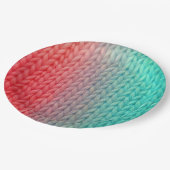 Strickstichur in Farbverlauf Pappteller (Schrägansicht)