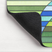 Strickte Abstrakte grüne Wellen und Lila Kreis Mousepad (Ecke)