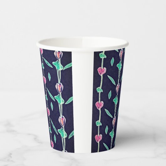 Strickte Blume Pappbecher (Links)