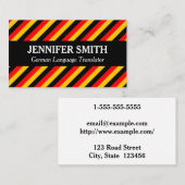 Strickte Business Card für Deutsch-Übersetzer Visitenkarte (Vorne/Hinten)