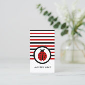 Strickte Chic Ladybug Business Card Visitenkarte (Stehend Vorderseite)