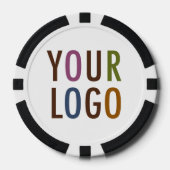 Strickte Clay-Poker-Chips mit dem Logo des Unterne Pokerchips (Vorderseite)