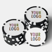 Strickte Clay-Poker-Chips mit dem Logo des Unterne Pokerchips (Stapel)