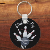 Strickte es groß - Bowling Ball zerschmettert in B Schlüsselanhänger (Vorderseite)