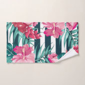 Strickte exotische Blume Sommerdesign Badhandtuch Set (Handtuch)