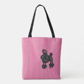Strickte französische Poodle Tote Tasche (Rückseite)