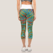 Strickte Gefärbte Krawatte Capri Leggings (Rückseite)