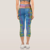 Strickte Gefärbte Krawatte Capri Leggings (Rückseite)