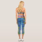 Strickte Gefärbte Krawatte Capri Leggings (Rückseite)