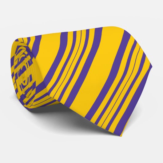 Strickte Krawatte für Männer, Gold und Lila (Gerollt)