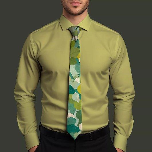 Strickte Krawatte mit grünem Blumenmuster