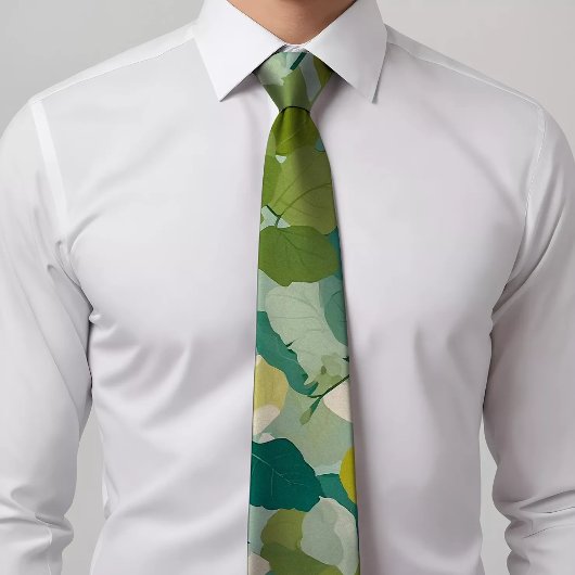 Strickte Krawatte mit grünem Blumenmuster