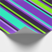 Strickte Lila, Aqua & Chartreuse Moderne Geschenkw Geschenkpapier (Ecke)