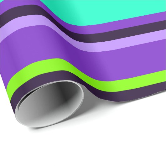 Strickte Lila, Aqua & Chartreuse Moderne Geschenkw Geschenkpapier (Rolleneckpunkt)