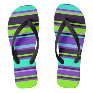 Strickte Lila Aqua- und Chartreuse Unisex Flip Flo Badesandalen
