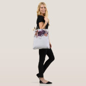 Strickte Lila und Burgundy Floral Monogramm Tasche (Am Model)