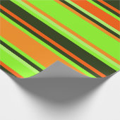 Strickte Limone, orangefarbene und Mandarine-Gesch Geschenkpapier (Ecke)