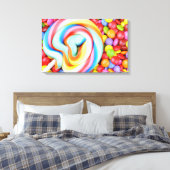 Strickte Lollipop und farbenfrohe Smarties Leinwanddruck (Insitu (Schlafzimmer))