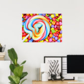 Strickte Lollipop und farbenfrohe Smarties Poster (Heimbüro)