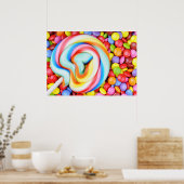 Strickte Lollipop und farbenfrohe Smarties Poster (Küche)