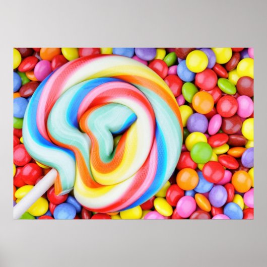 Strickte Lollipop und farbenfrohe Smarties Poster (Vorne)