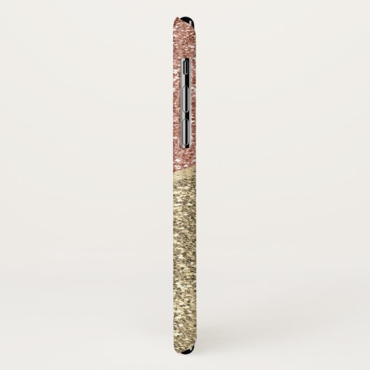 Strickte Rose Gold Glitzer Leopard Monogramm Case-Mate iPhone Hülle (Hinten/Links)