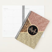 Strickte Rose Gold Glitzer Leopard Monogramm Planer (Anzeige)