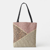 Strickte Rose Gold Glitzer Leopard Monogramm Tasche (Rückseite)