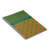 Strickte Stammruste, grün, Aquamarin: SpiralNotebo Notizblock (Rechte Seite)
