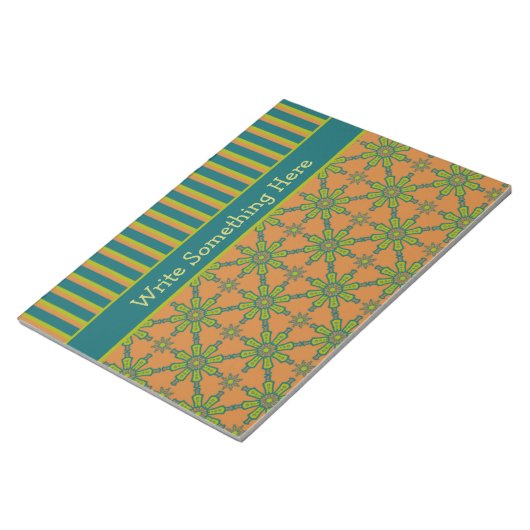 Strickte Stammruste, grüner, Aquamariner Notepad o Notizblock (angewinkelt)