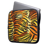 Strickte Tiger Fur Print Pattern Laptopschutzhülle (Vorderseite Links)