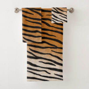 Strickte Tiger Fur realistische exotische Tierausd Badhandtuch Set