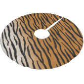 Strickte Tiger Fur realistische exotische Tierausd Polyester Weihnachtsbaumdecke (Schrägansicht)