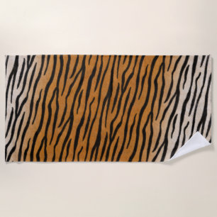 Strickte Tiger Fur realistische exotische Tierausd Strandtuch