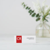 Strickte, weiße rote, schlanke Visitenkarte für Mo (Stehend Vorderseite)