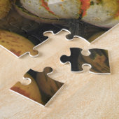 Strickte weiße Waren auf einem Markt Puzzle (Seite)