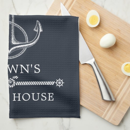 Strickter Strand für Nautical Anchor Geschirrtuch (Viertel Falte)