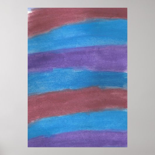 Stricktes Abstraktes Watercolor Art Poster (Vorne)