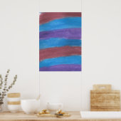Stricktes Abstraktes Watercolor Art Poster (Küche)