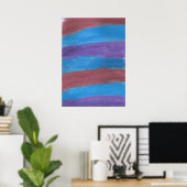 Stricktes Abstraktes Watercolor Art Poster (Heimbüro)