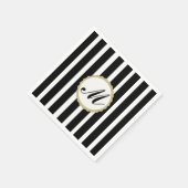 Stricktes Schwarz-weißes Monogramm-Papier Napkins Serviette (Ecke)