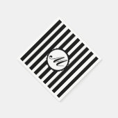 Stricktes Schwarz-weißes Monogramm-Papier Napkins Serviette (Ecke)