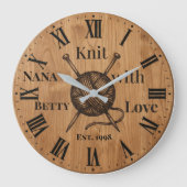 Strickuhr mit Liebe Wanduhr | Benutzerdefinierter (Vorderseite)