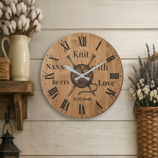 Strickuhr mit Liebe Wanduhr | Benutzerdefinierter