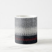 Strickwolle: rote, weiße Streifen. Kaffeetasse (Mittel)
